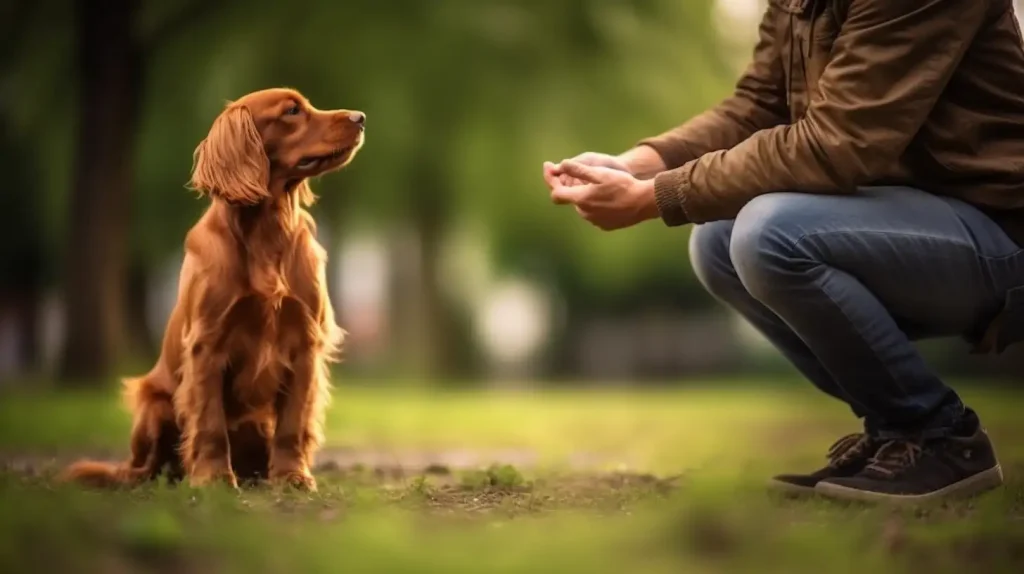 Cocker Spaniel learning how to sit