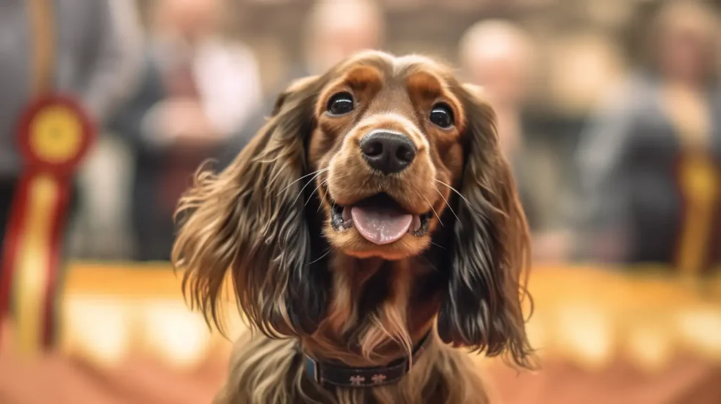 Cocker Spaniel winning a competition