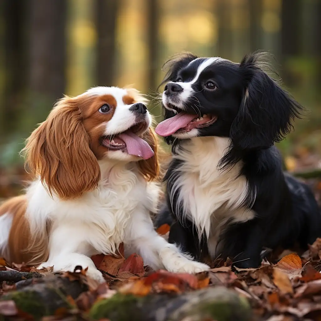 Cavalier King Charles Spaniel with another dog
