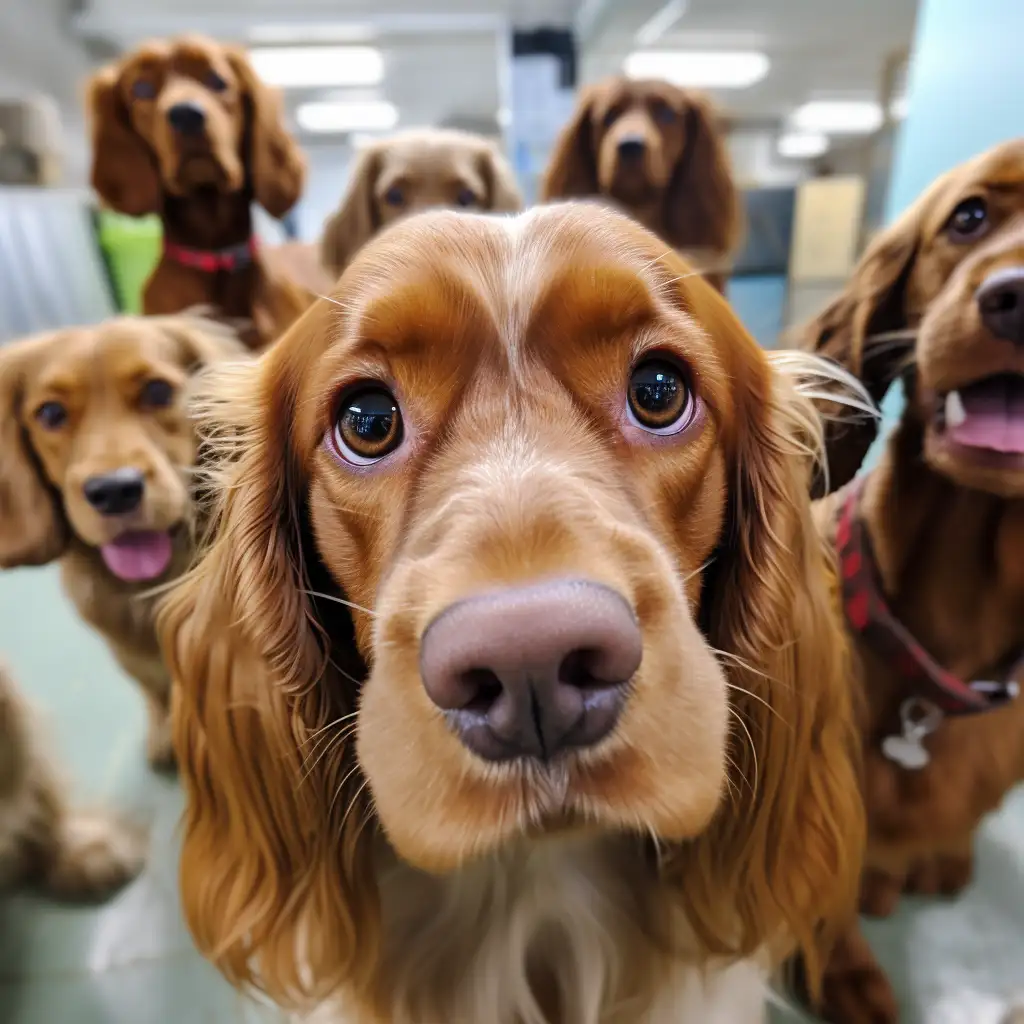 Cocker Spaniel with other dogs at a playgroup