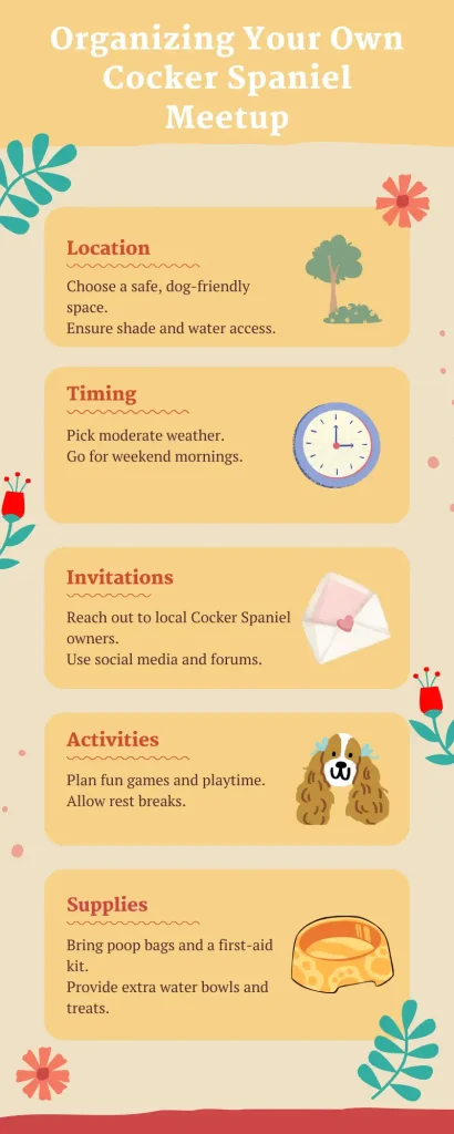 Infographic based on organizing your own Cocker Spaniel meetup