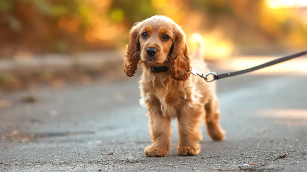 cocker spaniel on a leash - accessories for dogs